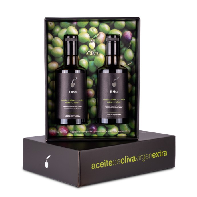 Aceite de Oliva Virgen Extra Premium, iOliva, Variedad Hojiblanca - Estuche 1 L.